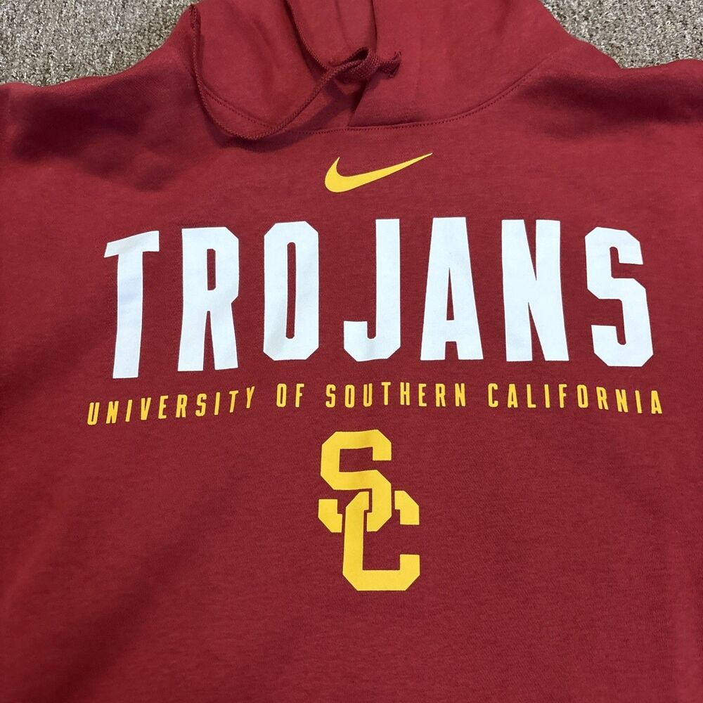 Nike USC Trojans Therma Fit Hoodie Men's XXL Football Hooded Sweatshirt LikeNew - Picture 5 of 9